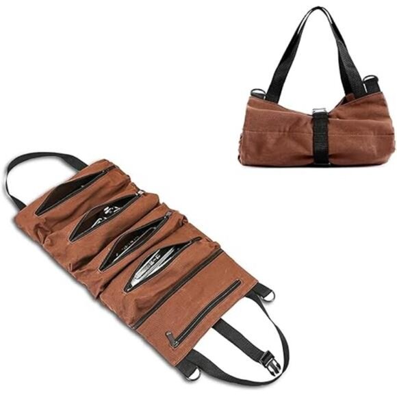 Tool Roll,Multi-Purpose Roll Up Tool Bag, Wrench Roll,Canvas Tool Organizer - Picture 7 of 7